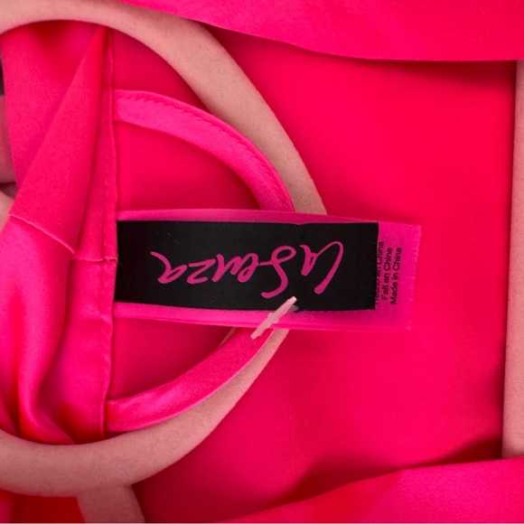 La senza robe kimono lightweight silky satiny neon pink with waist tie - Picture 9 of 12